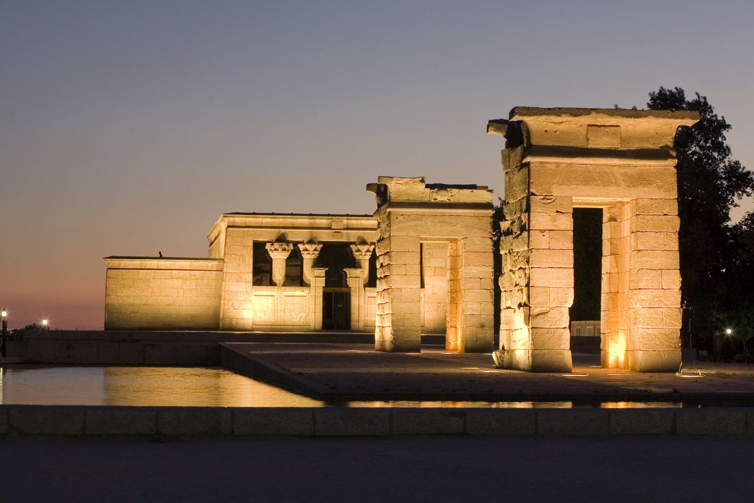 Temple of Debod was donated to Spain in 1968 after the the building of the Great Dam of Aswan threatened many historical sites<br/>